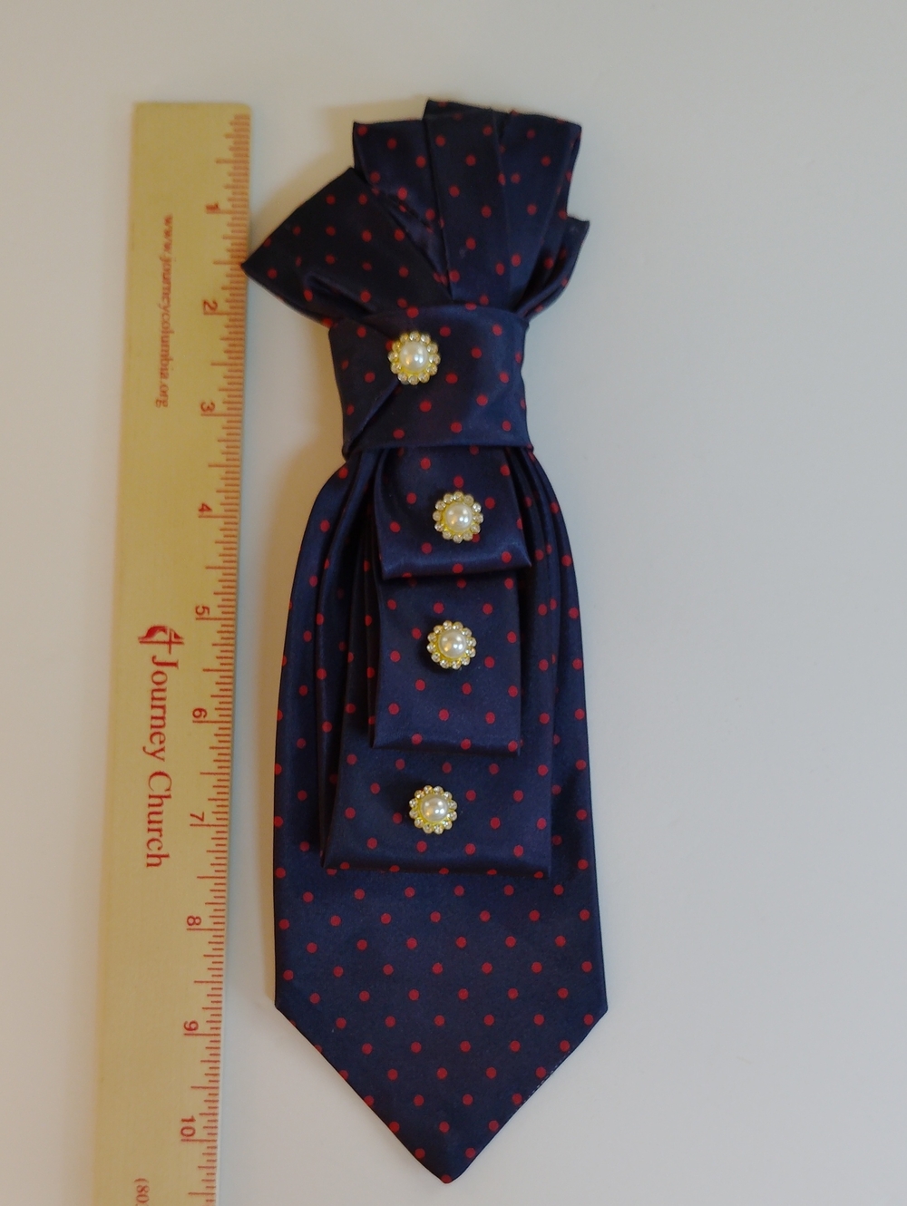 Women's Navy Polka Dot Tie - Picture 3 of 3